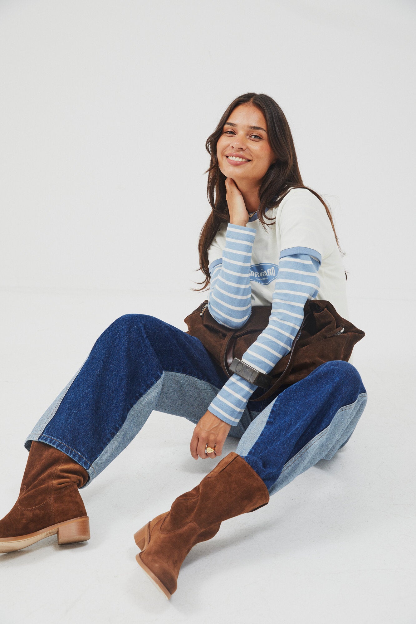 Luke Christel Block jeans - Mid Blue Denim